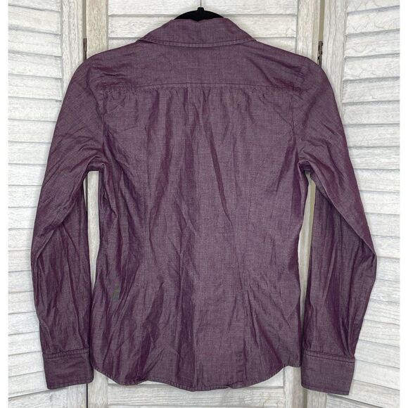 Express Purple Button Down Shirt Convertible Sleeve Size XS - Picture 2 of 7